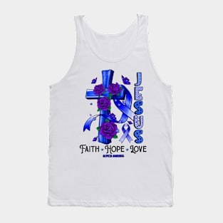 Alopecia Awareness - Jesus Cross ribbon Faith Tank Top